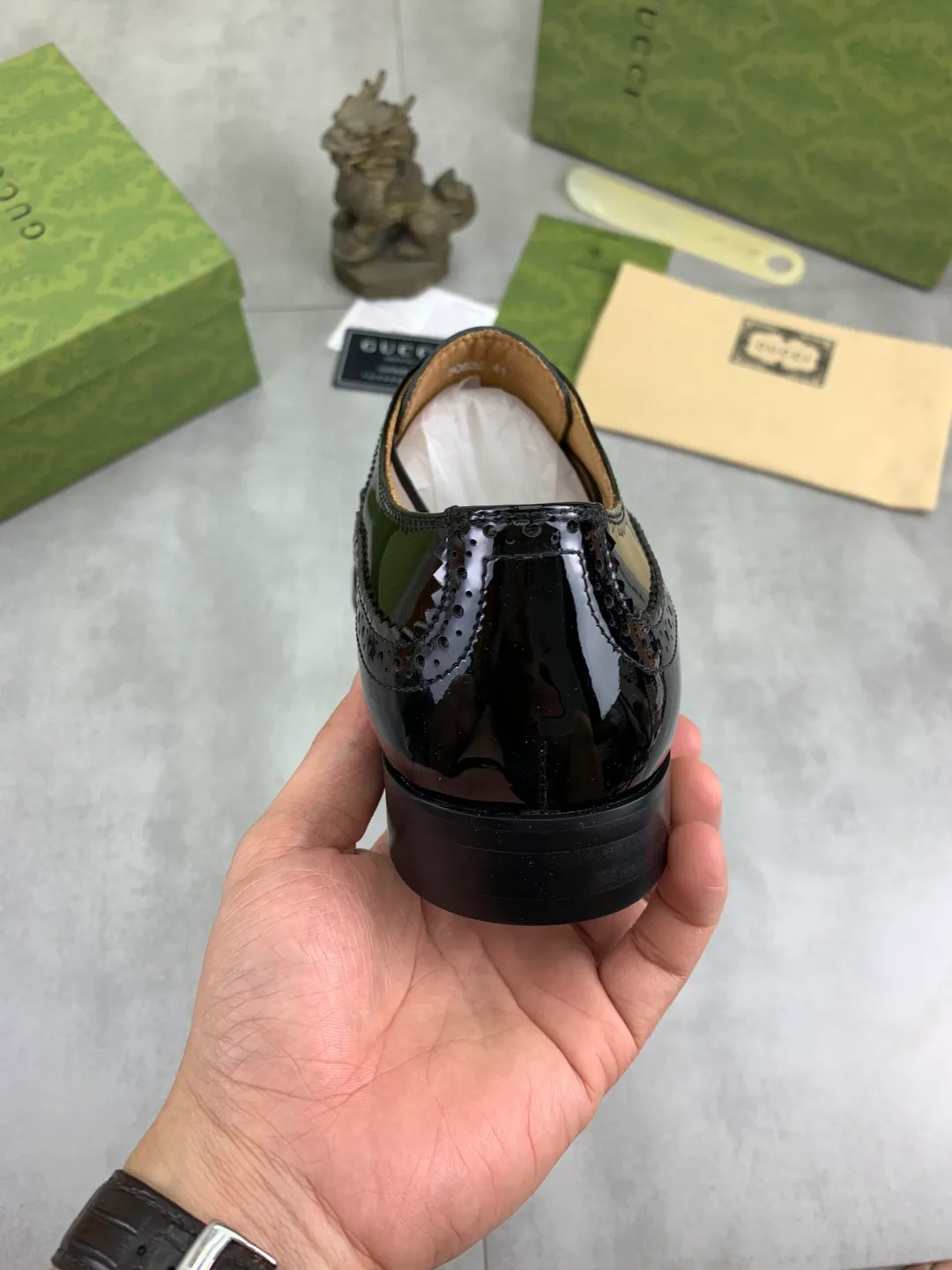 Men's men's shoes 💰P640 [New style] Water dyed cowhide 💰💎💎💎 [Gucci] GUCCI high-end men's formal business leather shoes, original order 1:1! Original imported high-end open-edge beaded calfskin, original metal buckle, imported first-layer cowhide lining for feet. Original high-end outsole, men's shoe size: 39-44 (45 customized) 3️⃣ colors available